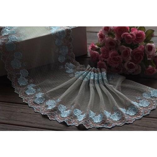 2 Yards Lace Trim Purple Floral Embroidered Tulle Lace Trim 8.26 Inches Wide High Quality