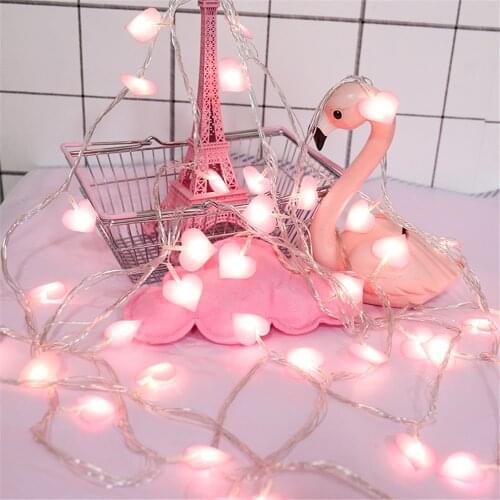 3M Led Love Heart Wedding String Fairy Light Christmas Pink Girl Romantic LED Light String Indoor Party Garden Garland lighting