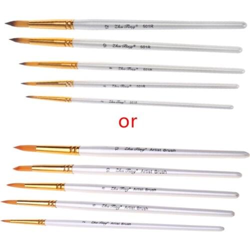 5pcs Professional Painting Brushes Set Acrylic Oil Watercolor Paint Brush Drawing Tool Art Supplies E56C