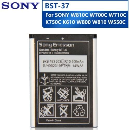 Original Replacement Phone Battery BST-37 For Sony W810C W700C W710C K750C K610 W800 W810 W550C Rechargeable Battery 900mAh