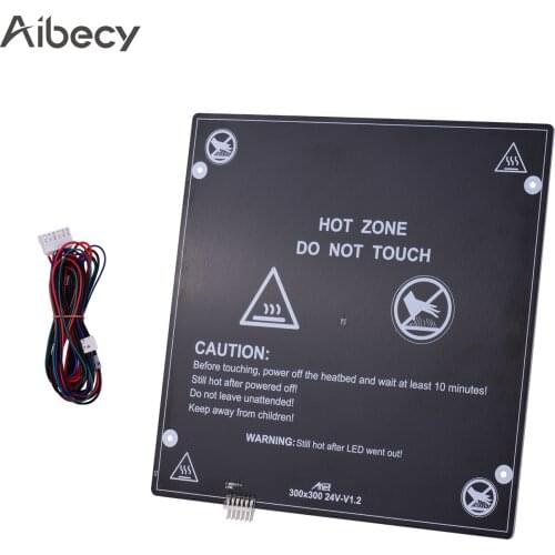 Aibecy 24V Aluminum Heated Bed 300*300*3mm Hotbed Plate Heatbed Platform 3D Printer Parts with Wire Cable for Anet E16/A8 Plus
