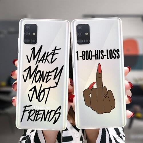 MAKE MONEY Not Friends Kash Afro Girl Case For Samsung A52 A72 A51 A71 A50 A70 A02 A12 A42 A32 A31 A21S A41 A20 A30 A11 Cover