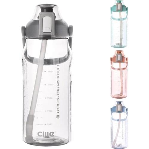 Cille 1500ml Water Bottle Large Capacity Sports Tritan BPA Free Plastic with Wide Handle 51OZ