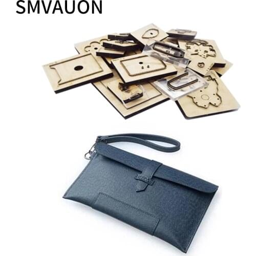SMVAUON Wooden Die Cutting Mold Diy Handmade Leather Clutch Bag Storage Bag Briefcase Suitable For Die Cutting Machine