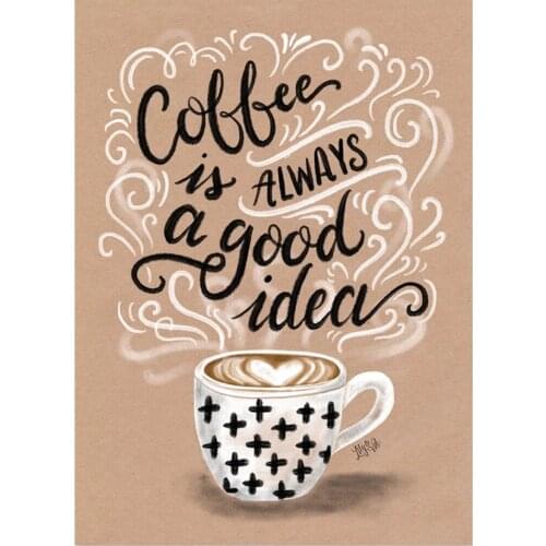 DOHAWIZS 2021 DIY Diamond Painting Coffee Design Full Square/Round Drill Diamond Embroidery LOVE Rhinestone Picture Crafts Kit