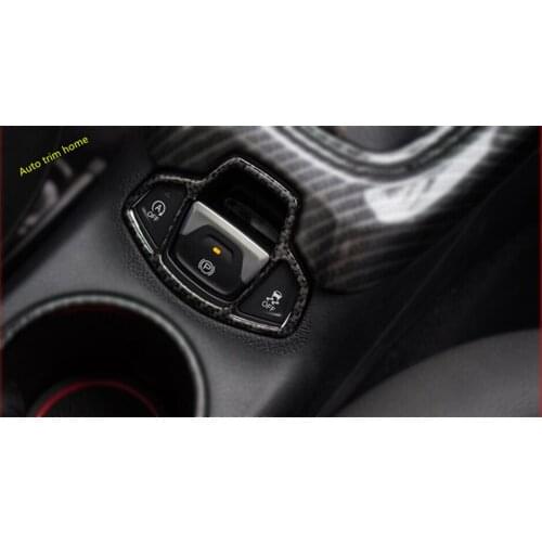 Lapetus Electrical Parking Handbrake Hand Brake Cover Trim Fit For Jeep Compass 2017 - 2020 Carbon Fiber ABS / Auto Accessories