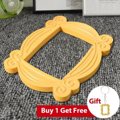 Friends Peephole Picture Frame, The Frame seen in Monicas Door, Best Gift for Friends Wood Yellow Home Decor Photo Frames
