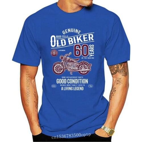 Funny 60 Year Old Biker Vintage Motorcycle Mens T-Shirt Top 60Th Birthday Gift Newest 2020 Men O Neck Cotton Printing T-Shirt