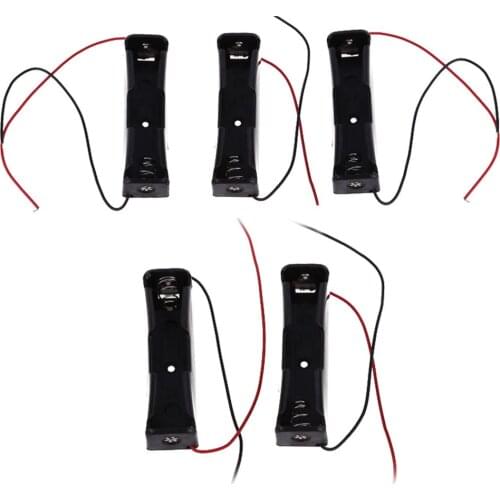 Games Accessories Battery Storage Boxes 5 Pcs New 18650 17500 18500 Battery 3.6~4.2V Clip Holder Box Case Black