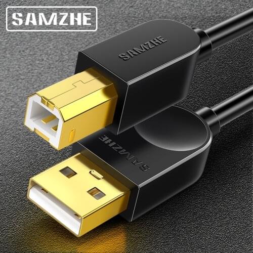 SAMZHE USB2.0 Print Cable USB 2.0 Type A Male To B Male Sync Data Scanner Cable for HP Canon Epson Printer
