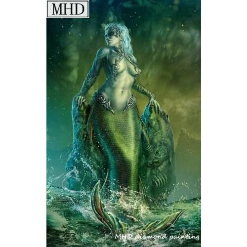 Beautiful mermaid pattern 5d diy diamond painting new arrival 3D diamond cross stitch rhinestone mosaic home decoration mural