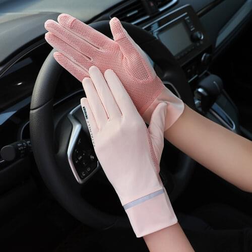 Summer Anti-UV Ice Silk Thin Non-slip Screen Sunscreen Mitten For Sports Cycling Running Driving Outdoors Fishing