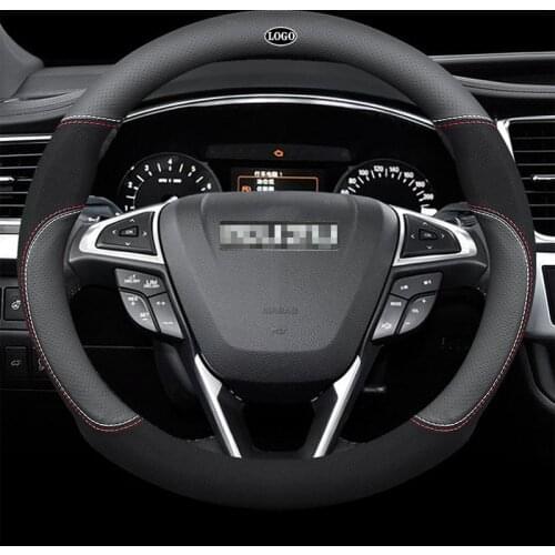 Genuine Leather Car Steering Wheel Cover 15 inch/38cm for Isuzu DMax Panther MUX Trooper D-MAX MU-X 2019 2020