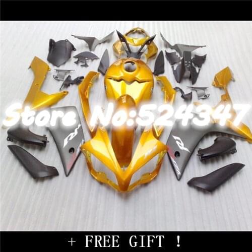 B YZF R1 07 08 2007 2008 Gold black YZF-R1 07-08 YZF1000 R1 07 08 ABS fairings parts