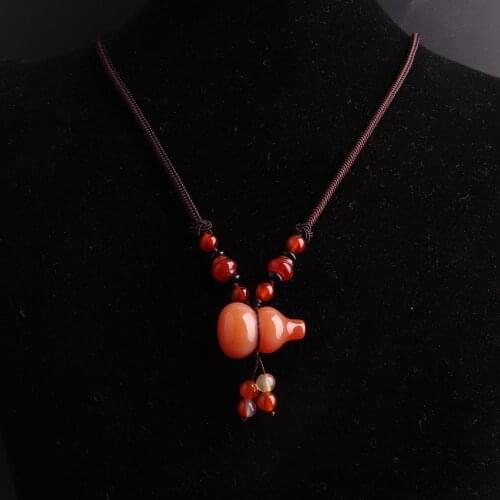 1PC bottle gourd Opal stone necklace natural crystal necklace Beads Reiki Women Necklace Women jewelry choker dropship suppliers