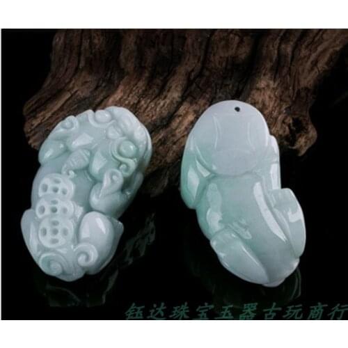 Natural A cargo light green jadeite pendants female necklace genuine Myanmar jade pendant jade jewelry green jade pendant