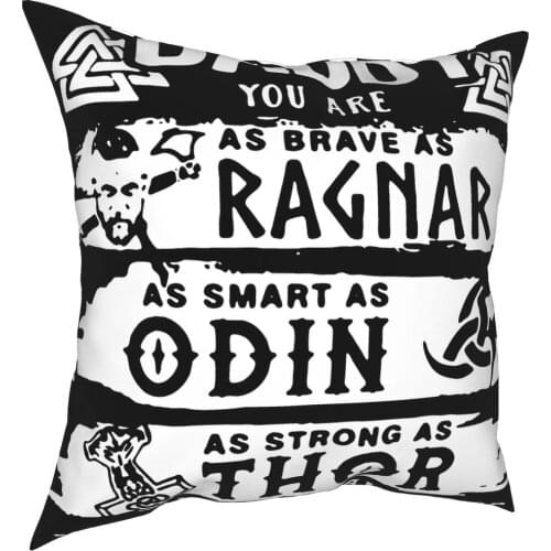 Ragnar Odin Viking Dad Pillowcase Printed Polyester Cushion Cover Decorations Throw Pillow Case Cover Home Square 40*40cm