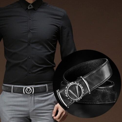 V Buckle Belt Mens Classic Exquisite Belt High Quality Fashion New Designer Mens Luxury Belt Leather Alloy Ceinture