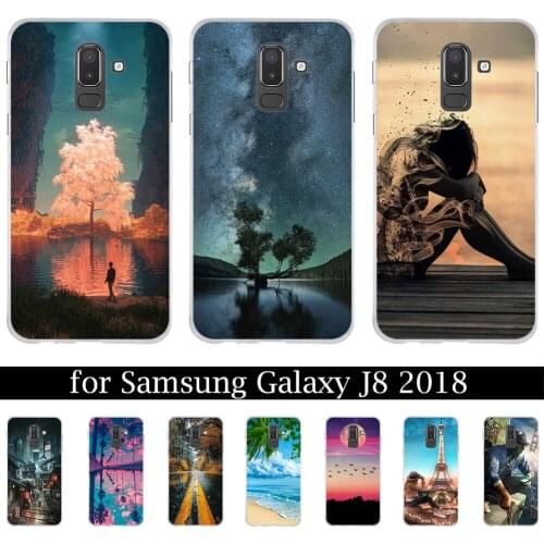 CEOTNG 6.0'' Silicone For Samsung Galaxy J8 2018 Case Phone Cases Cute Painted Back Cover for Samsung J8 2018 Capa Coque