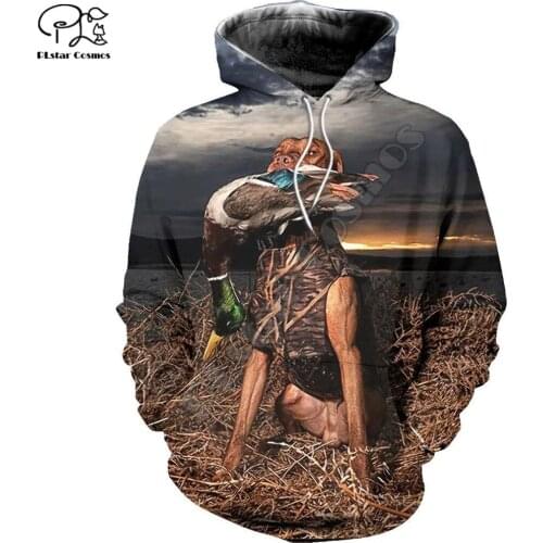 PLstar Cosmos Duck Hunting Animal Hunter Camo Tattoo Autumn Sweatshirt Tracksuit Pullover Harajuku 3DPrint Men/Women Hoodies B20