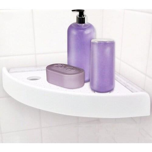 Triangle rack bathroom bathroom kitchen storage free punch hole corner rack suction cup seamless hook