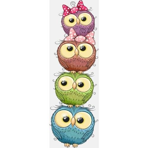 JuYouHui Exterior Accessories Decal Funny A Pile of Colored Cartoon Owls Car Stickers Motorcycle Cover Scratches Waterproof PVC
