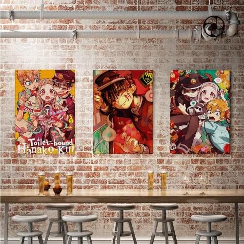 Japan Anime Posters Jibaku Shounen Hanako Kun Retro Canvas Wall Art Print Nordic Painting Decor Picture Modern Living Room Decor