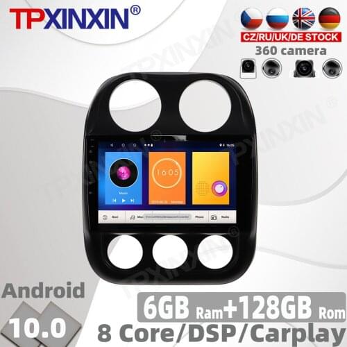 128GB Android 10.0 For Jeep Compass 2010 - 2016 Car Radio Multimedia Video Player Navigation GPS Accessories Auto 2din no DVD