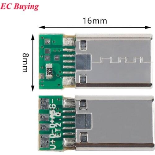 2PCS USB Type C Connector 24P Male Socket Adapter Type-C Receptacle Adapter Test PCB Board For Data Line Wire Cable Transfer