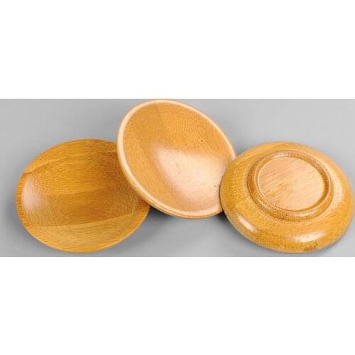 200pcs Natural bamboo small round dishes Rural amorous feelings wooden sauce and vinegar plates Tableware plates tray SN3787