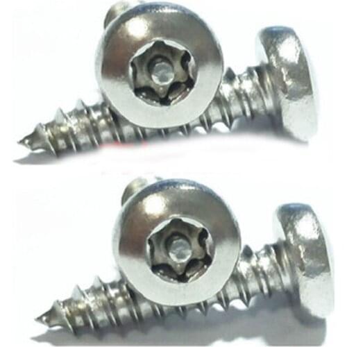 30Pcs M2.9 Stainless steel Pan head Allen Hex Torx T&TX Plum blossom column core Anti-theft Self-tapping Screw 6.5mm-25mm L