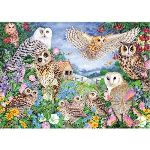 5d round diamond painting Owls Flowers diamond embroidery full square 5d diamond cross stitch mosaic Handicraft puzzle,EE1704