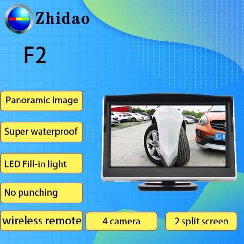 Car side view mirrors with camera 2 split screen rear view camera system