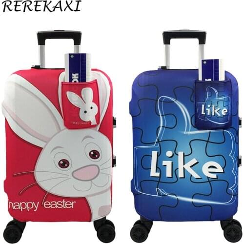 Rabbit Suitcase Case Cover Luggage Elastic Protective Covers 19-32Inch Baggage Trolley Dust Cover With Pocket Travel Accessories