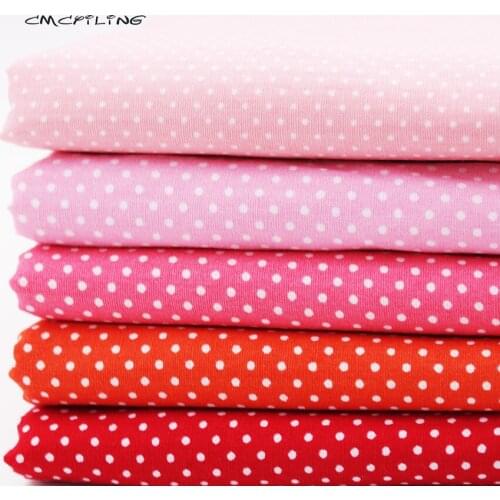 CMCYILING 5pcs/lot Printed Cotton Fabric Patchwork Dot Cloth For Baby&Child Quilting Sewing Fat Quarters Material 48*48cm