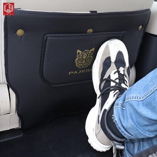 For Pajero V97V93V77V73 Car Seat back anti-kick Pad Seat Rear Row Anti Kick PU Leather Protection interior Accessories