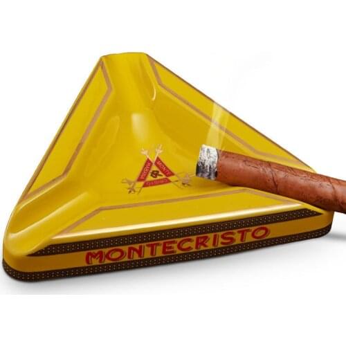 Ceramic Montecristo Cigar Ashtray Home Classic 3-Slot Desktop Cigar Ash Tray Smoking Accessories