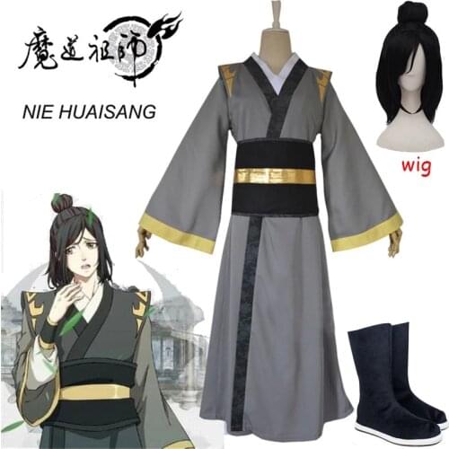 Mo Dao Zu Shi Cosplay NIE HUAISANG Young Grandmaster of Demonic Cultivation Costume Man Anime Adult Halloween Costume Wig