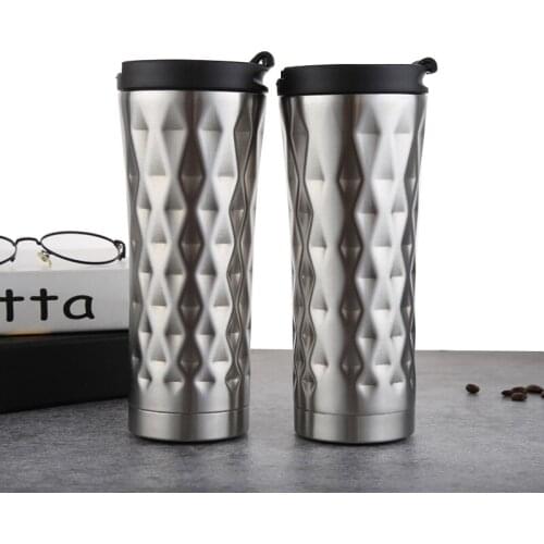 500ML Coffee Mug Stainless Steel Coffee Cup New Creative Diamond Vacuum Flask Insulated Water Bottle Travel Mug Personality Gift
