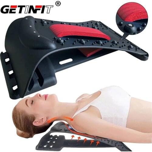 Getinfit Neck and Back Stretch Massage Magnetic Therapy Acupressure Fitness Equipment 3 Level Adjustable Massage Stretcher
