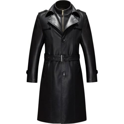 Mens leather jacket Japanese and Korean style motorcycle jacket windbreaker coat belt jacket M-4xl spring