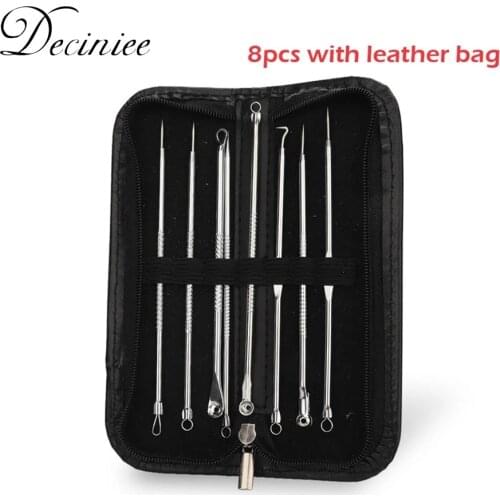 4/5/6/7/8 Pcs Stainless Steel Blackhead Remover Needle Kit Blackhead Acne Comedone Pimple Blemish Extractor Removal Beauty Tool