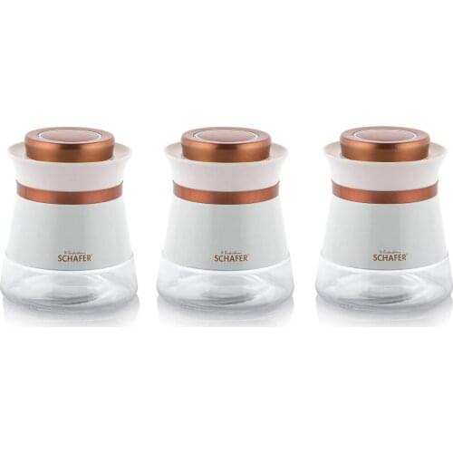 Schafer Kitchenhouse Spice Set - 3 Pieces - Copper - White