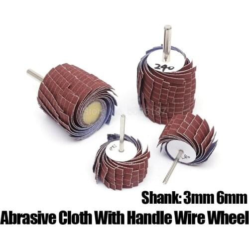 1Pcs Sand Paper Shutter Wheel Emery Cloth Polishing Grinding Wood Carving Heads Sanding Flap Shank Rotary Mounted Tool