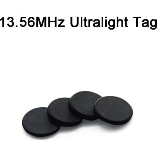 Small PPS Washable RFID Waterproof Laundry Tag ISO14443A 13.56MHz Ultralight Round Button Tags 30MM Black for Cloth Management
