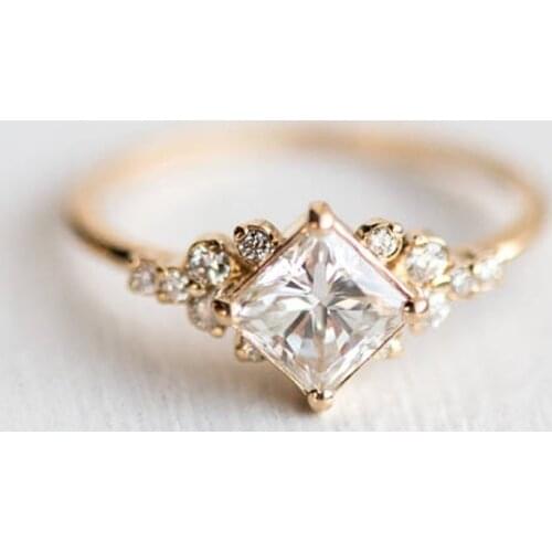 New Cubic Zirconia Ring Wedding Ring For Bridal Christmas Gift For Women Jewelry Engagement Ring Crystal Gouden Ring Anillos