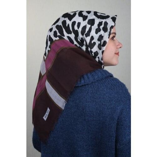 NUR SILK PATTERNED LINEN FLAMLI SCARF-DESEN-23-RENK-05