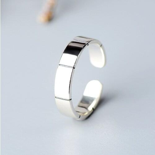 Simple Open 925 Sterling Silver Finger Rings For Women Adjustable Engagement Ring Party Gifts Fine Jewelry Wholesale