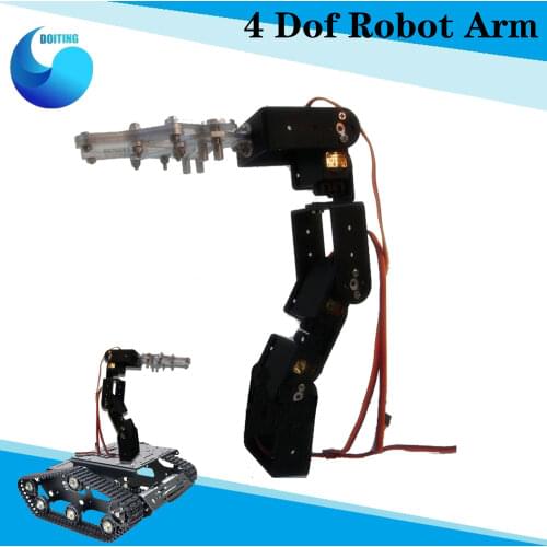 DOIT 4dof Robot Arm Vehicle-mounted Robotic Manipulator for Smart Car Tank Chassis+Mechanical Claw+4PCS High Torque