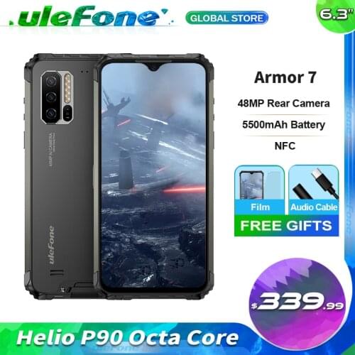 Ulefone Armor 7 IP68/IP69K Rugged Smartphone Helio P90 Global Version Bands 8GB+128GB 48MP Camera Android 10 Smartphone